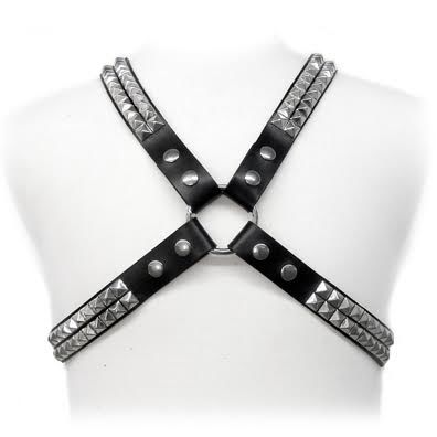 LEATHER BODY PYRAMID STUD HARNESS - BDSM /ΑΞΕΣΟΥΑΡ