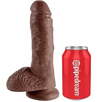 KING COCK 8 COCK BROWN WITH BALLS 20.3 CM