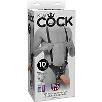 KING COCK 25.5 CM HOLLOW STRAP-ON SUSPENDER SYSTEM FLESH