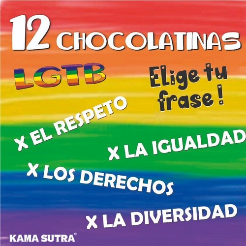 PRIDE - BOX OF 12 CHOCOLATE BARS WITH THE LGBT FLAG - SEX SHOP GROCERY ITEMS