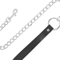 DARKNESS BLACK SOFT COLLAR WITH LEASH LEATHER*