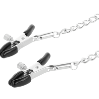 DARKNESS  COLLAR WITH NIPPLE CLAMPS BLACK / κολάρο Darkness