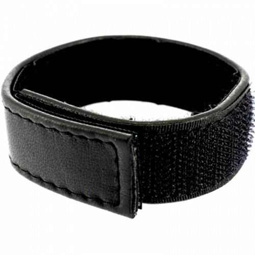 LEATHER BODY  COCK AND BALL STRAP VELCROED ADJUSTABLE - BLACK - ΑΞΕΣΟΥΑΡ ΠΕΟΥΣ