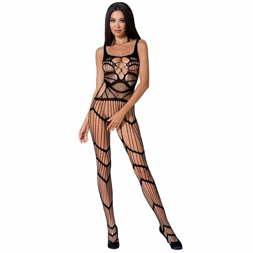 PASSION WOMAN BS058 BODYSTOCKING BLACK ONE SIZE - CATSUITS
