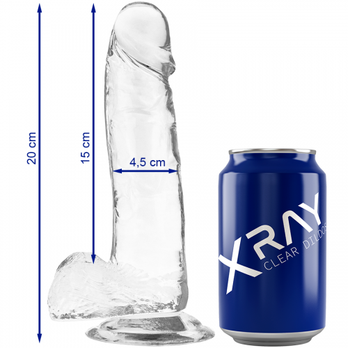 XRAY CLEAR COCK WITH BALLS  20CM X 4.5CM - Dildos  /  Ομοιώματα  πέους