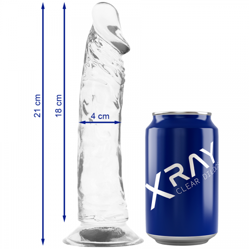 XRAY CLEAR COCK  21 CM X 4 CM - Dildos  /  Ομοιώματα  πέους