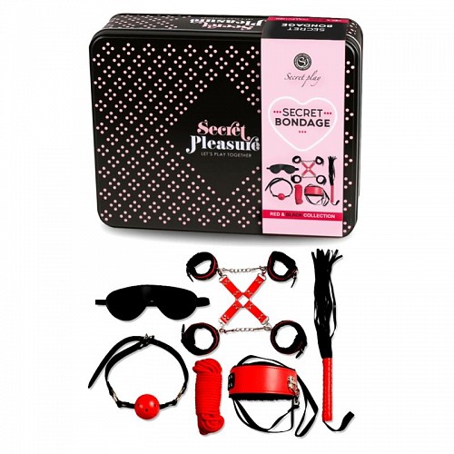 SECRETPLAY BDSM SET 6 PCS RED COLLECTION - BDSM /ΑΞΕΣΟΥΑΡ