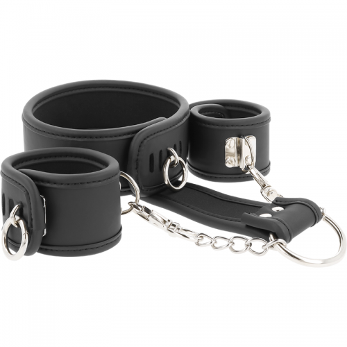 FETISH SUBMISSIVE LEATHER AND HANDCUFFS VEGAN LEATHER - ΓΙΑ ΤΟ ΕΡΩΤΙΚΟ ΣΑΣ ΠΑΡΤΙ