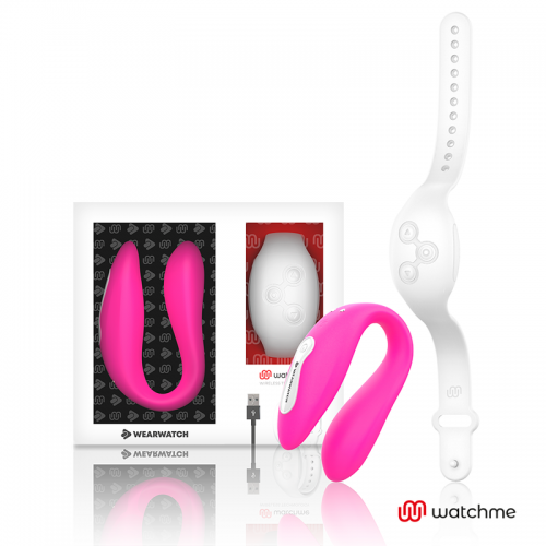 WEARWATCH DUAL PLEASURE  WIRELESS TECHNOLOGY WATCHME FUCHSIA / SNOWY - ΤΗΛΕΧΕΙΡΙΖΟΜΕΝΑ SEX TOYS