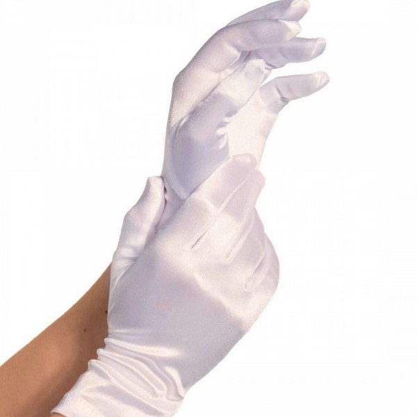 LEGAVENUE SATIN GLOVES WHITE