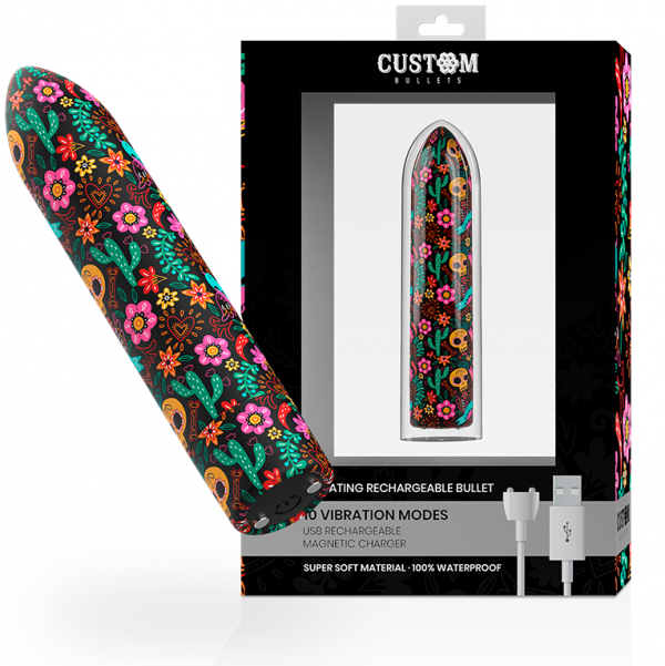 CUSTOM BULLETS FLORAL MAGNETIC BULLET/mini μαγνητικός δονητής