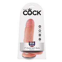KING COCK 7 COCK FLESH WITH BALLS 17.8 CM
