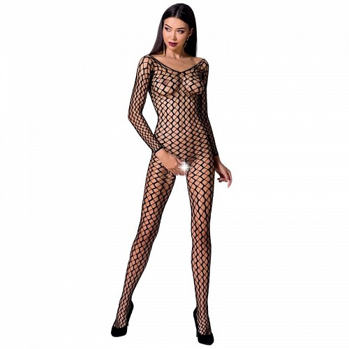 PASSION WOMAN BS068 BODYSTOCKING - BLACK ONE SIZE - CATSUITS