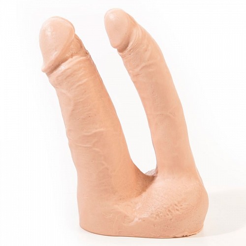 PINK ROOM ARTHUS REALISTIC DOUBLE DILDO FLESH 17CM/15.5CM - Dildos  /  Ομοιώματα  πέους