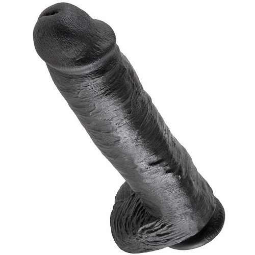 KING COCK 11 COCK BLACK WITH BALLS 28 CM - Dildos  /  Ομοιώματα  πέους