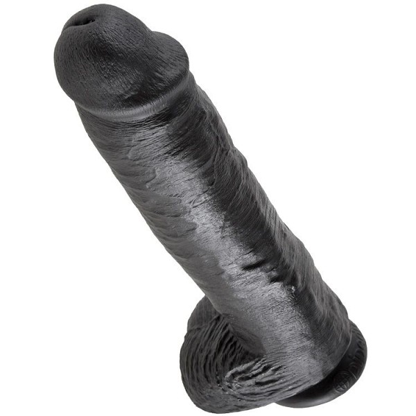 KING COCK 11 COCK BLACK WITH BALLS 28 CM