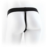 FETISH FANTASY SERIES 9 HOLLOW STRAP-ON WITH BALLS 22.9CM BROWN