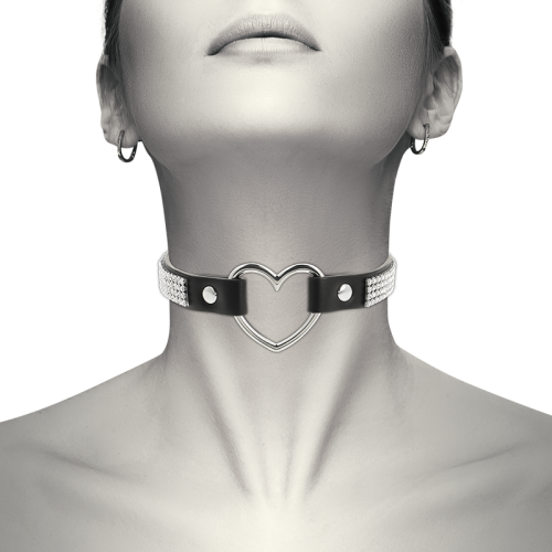 COQUETTE HAND CRAFTED CHOKER VEGAN LEATHER  - HEART - EROTIC FASHION