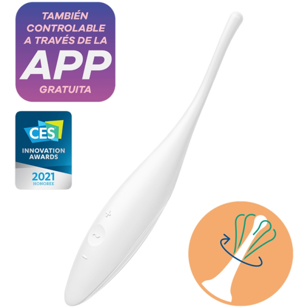 SATISFYER TWIRLING JOY CLIT TIP STIMULATING - WHITE