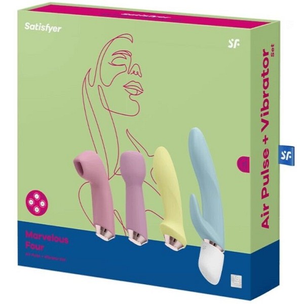 SATISFYER MARVELOUS FOUR - VIBRATOR & AIR PULSE SET