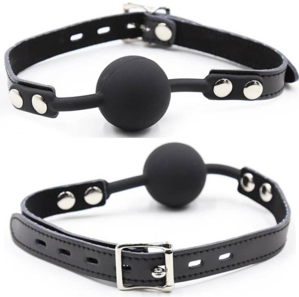 OHMAMA FETISH SILICONE BALL GAG WITH LEATHER BELT