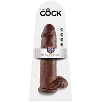 KING COCK 12 COCK BROWN WITH BALLS 30.48  CM