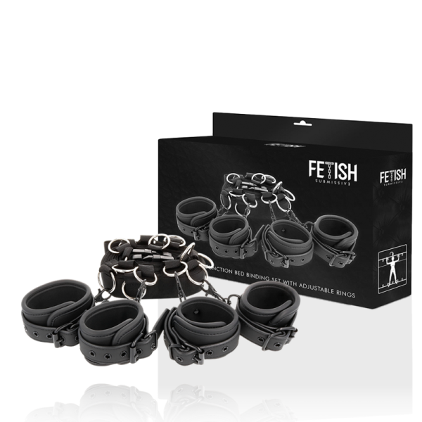 FETISH SUBMISSIVE LUXURY  BED RESTRAINTS SET