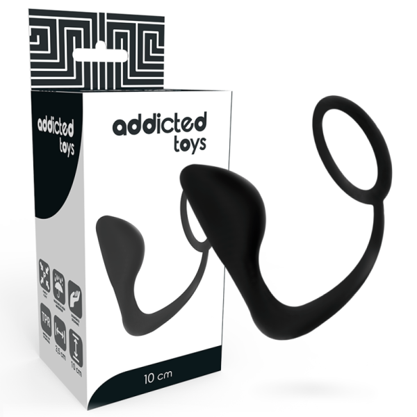ADDICTED TOYS BUTT PLUG WITH COCK RING BLACK