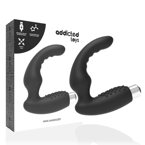 ADDICTED TOYS PROSTATIC VIBRATOR BLACK RECHARGEABLE