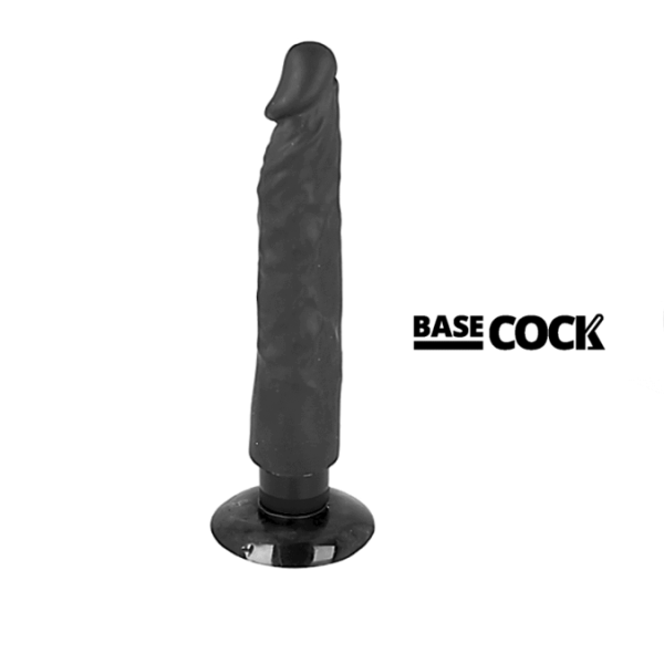 BASECOCK REALISTIC VIBRATOR 2-1 BLACK 20CM