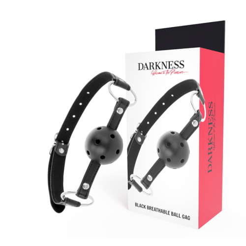 DARKNESS BLACK BREATHABLE CLAMP - GAGS BDSM ΜΠΑΛΕΣ ΗΔΟΝΗΣ