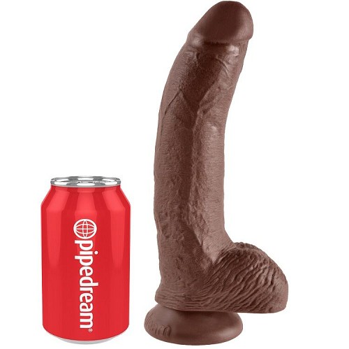 KING COCK 9 COCK BROWN WITH BALLS 22.9 CM - Dildos  /  Ομοιώματα  πέους