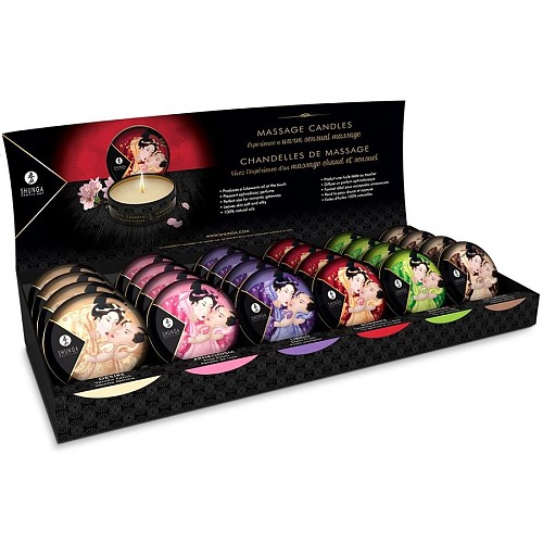 MINI CARESS BY CANDLELIGHT MASSAGE CANDLE + DISPLAYS - 100% ΒΡΩΣΙΜΑ ΕΛΑΙΑ
