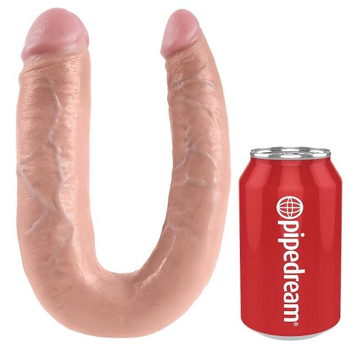 KING COCK U-SHAPED LARGE DOUBLE TROUBLE FLESH - Dildos  /  Ομοιώματα  πέους